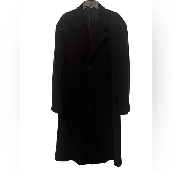 Polo Ralph Lauren black cashmere wool blend long overcoat Made in Italy - Picture 3 of 11